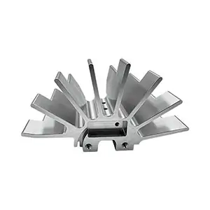 3 Axis machining of an aluminum radial fin bracket with tapped holes and milled slots