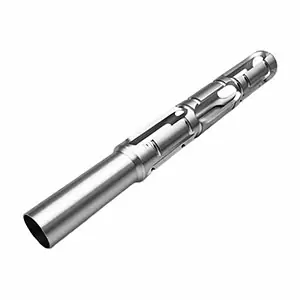 CNC 4-axis machined metal shaft component with complex slots and hollow structure