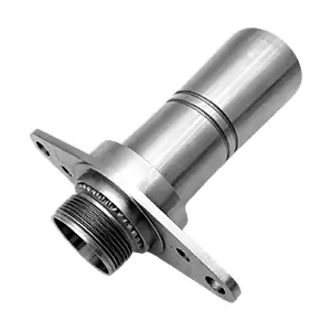 4-axis CNC machined flange shaft with threaded section