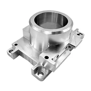 Low-volume CNC machined flanged base with precision bore and smooth finish