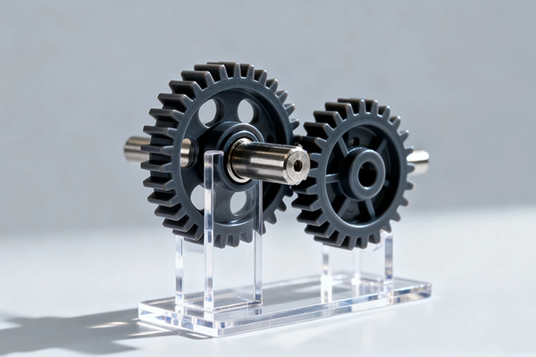 Nylon 6/6 precision gear with clean tooth profile (3:2)