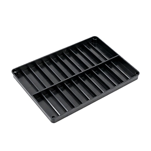 PE CNC machined manifold cover plate with milled slots and ports