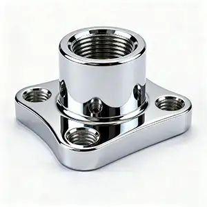 Chrome-plated CNC flange with sleek, corrosion-resistant finish for reliable performance.