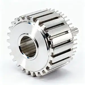 Silver-plated CNC geared component with smooth finish and improved durability.