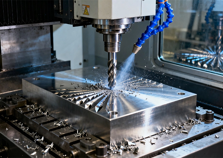 Tool steel 3,4,5-axis CNC milling with through-tool coolant