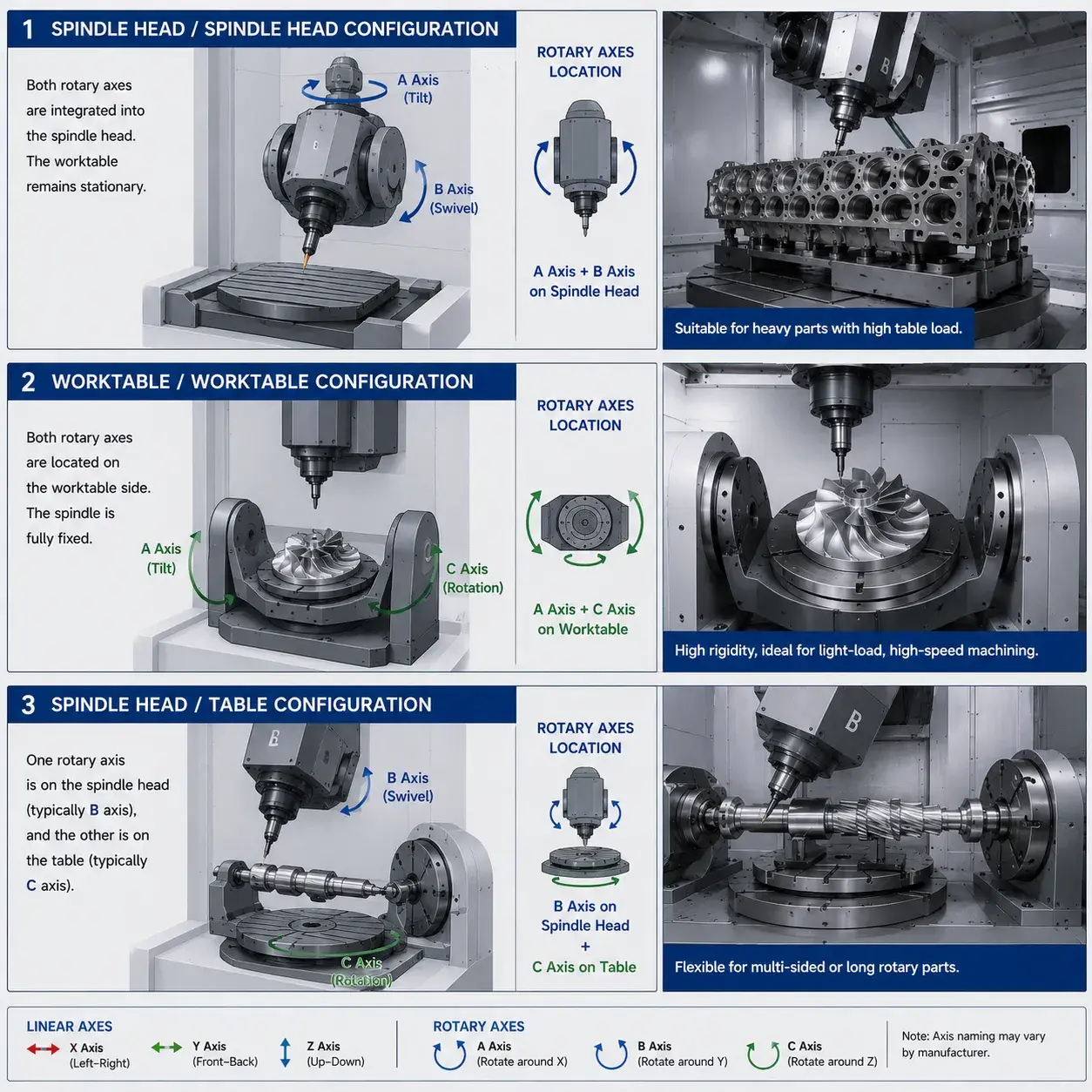 Types of 5-Axis CNC Machine Tools