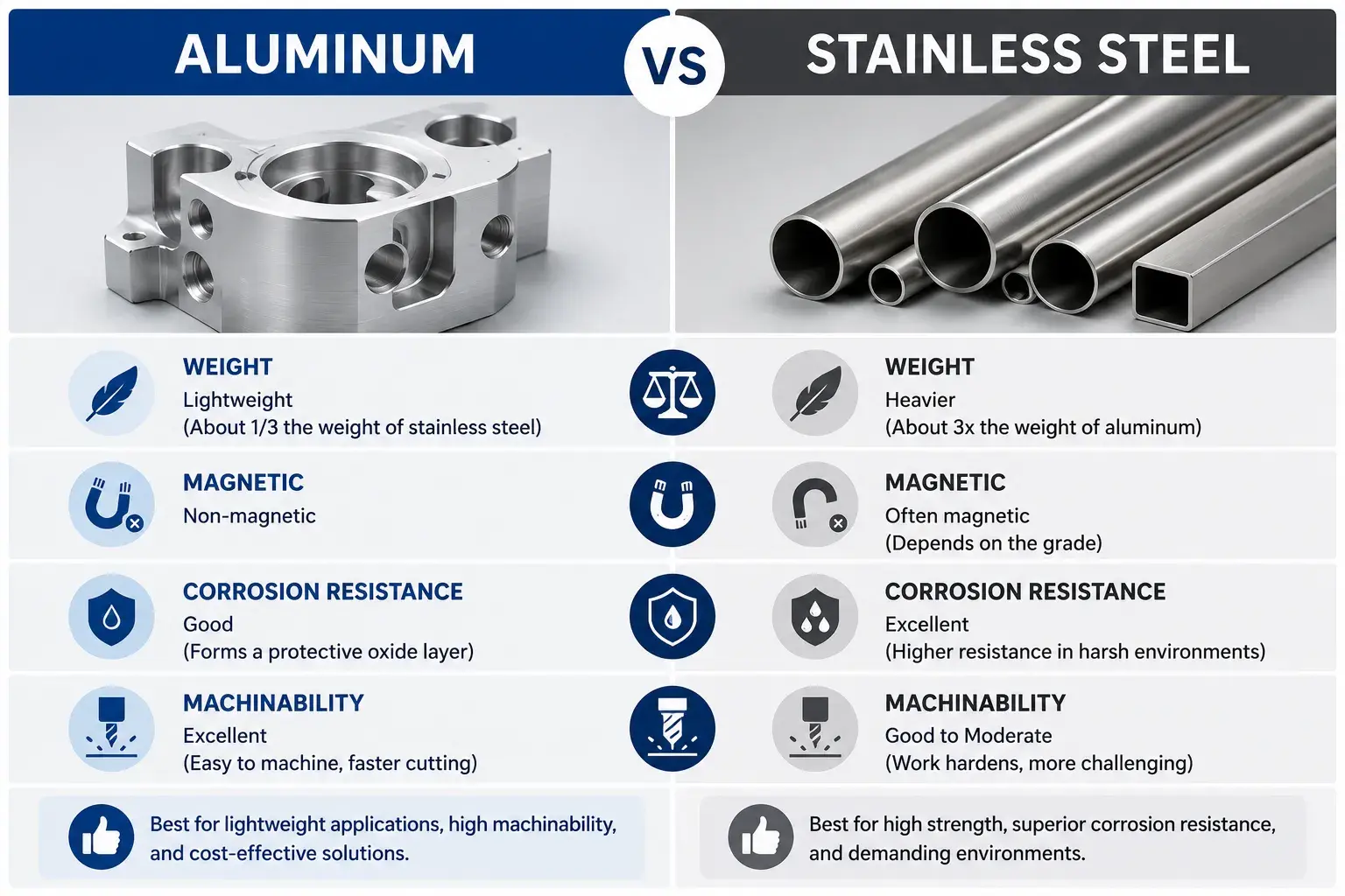 Aluminum vs stainless steel comparison