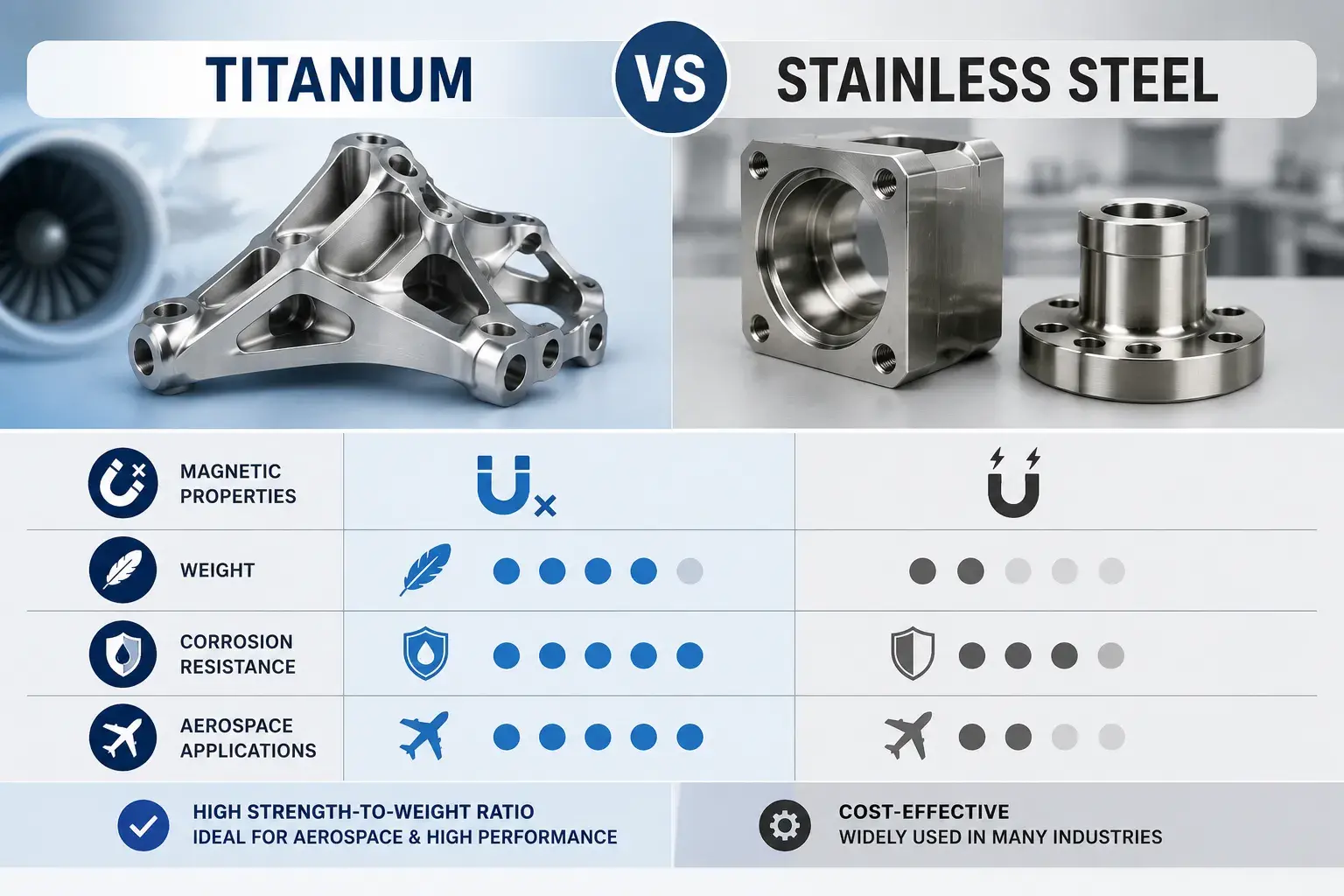 Titanium vs stainless steel comparison