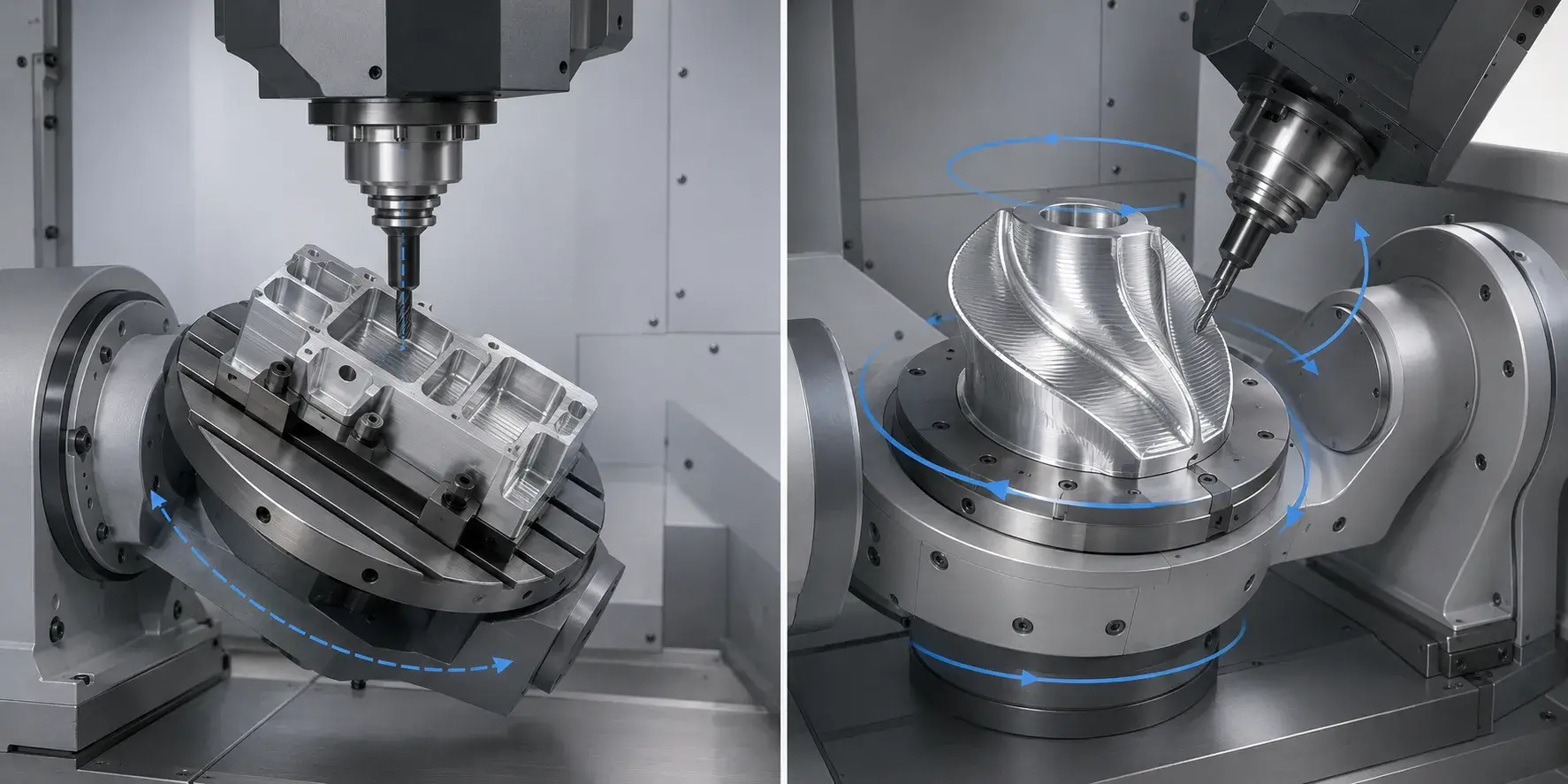 3+2 machining compared with simultaneous 5-axis CNC programming