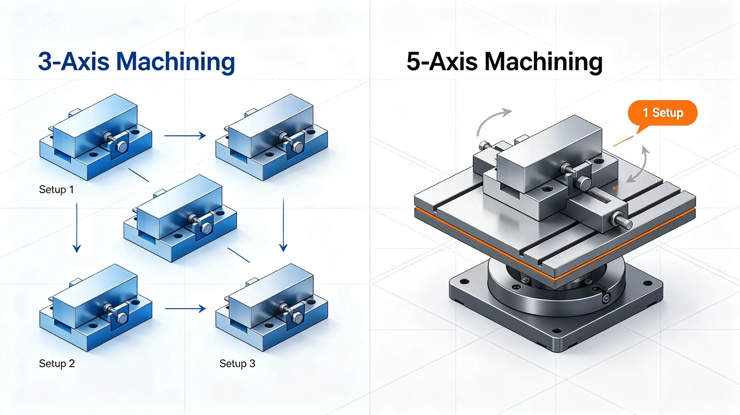 5-Axis CNC vs 3-Axis CNC Machining