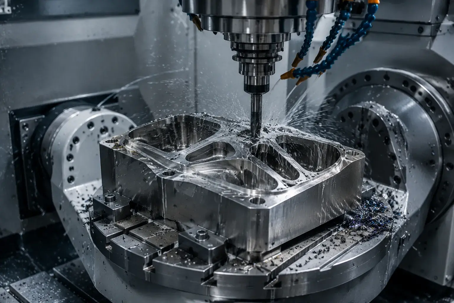 5 axis CNC machining titanium components with precision cutting process