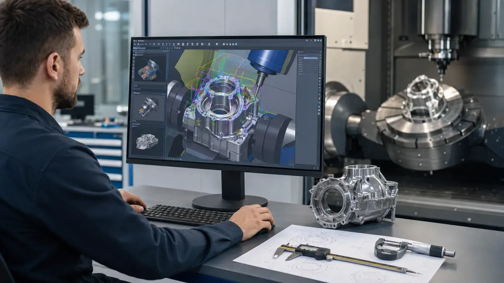 CAM programming and simulation for 5-axis titanium machining
