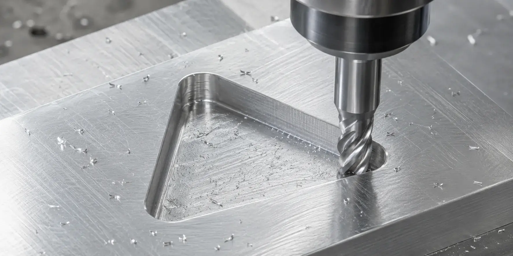 CNC milling triangular hole with rounded internal corners