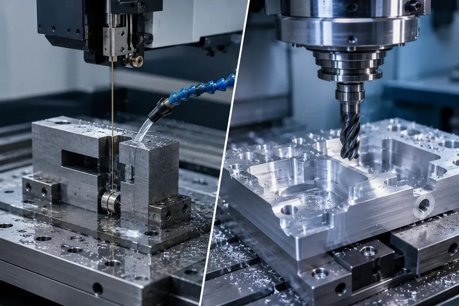Comparison of Wire EDM and CNC milling for precision metal machining