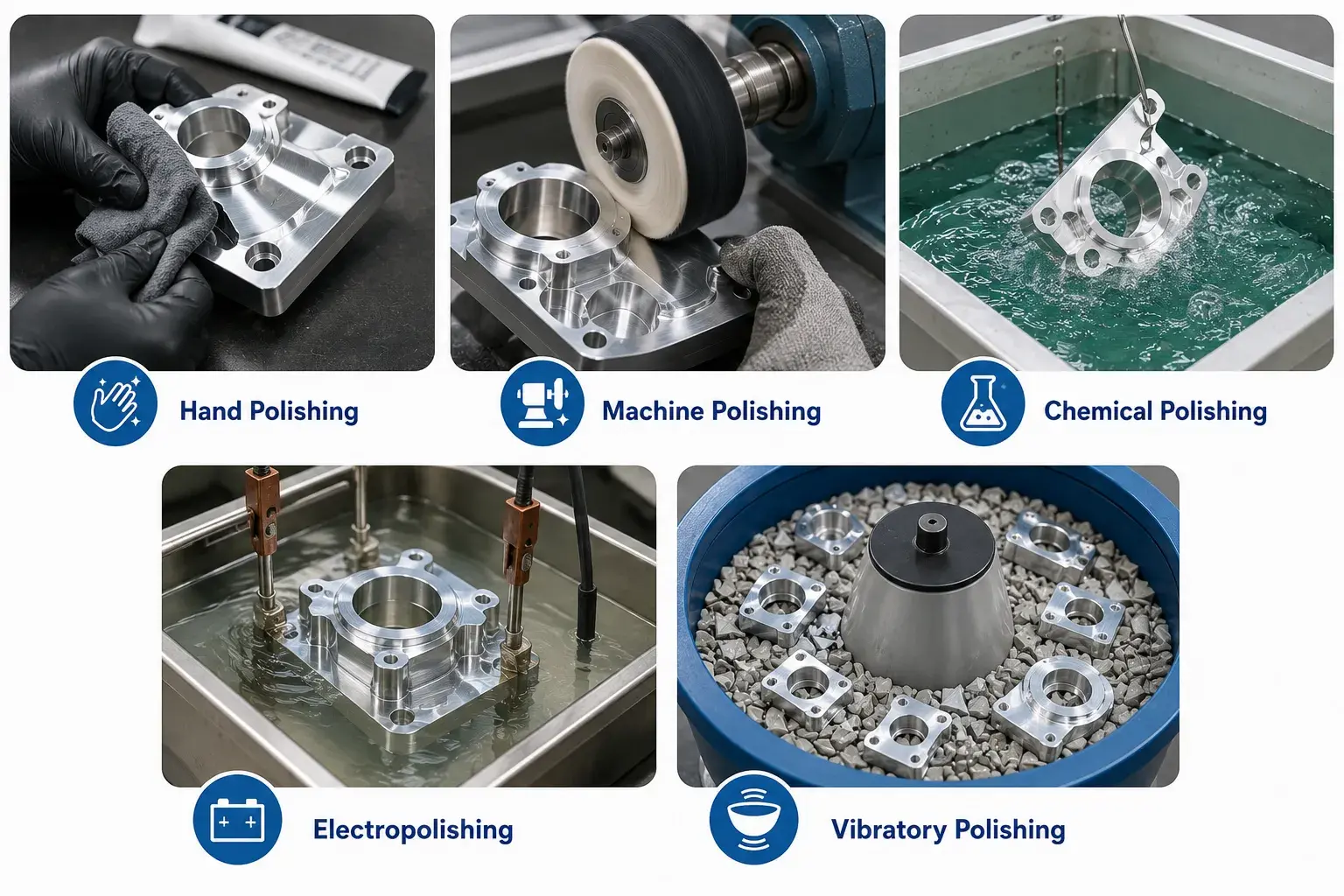Metal polishing methods infographic