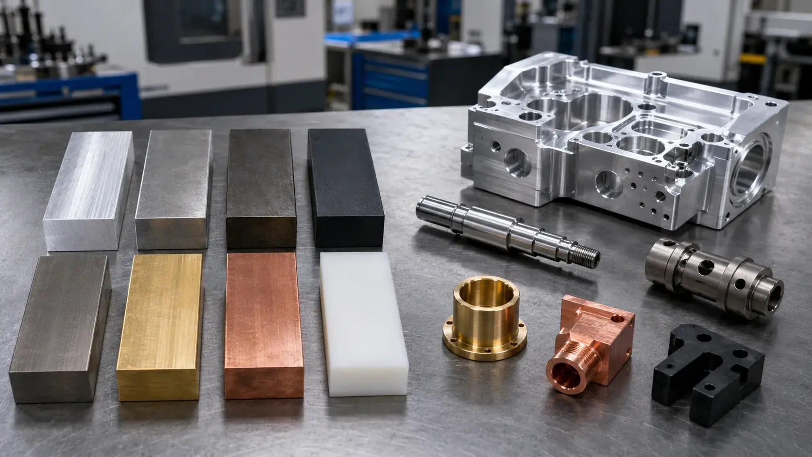 Metals and engineering plastics used for precision CNC machining