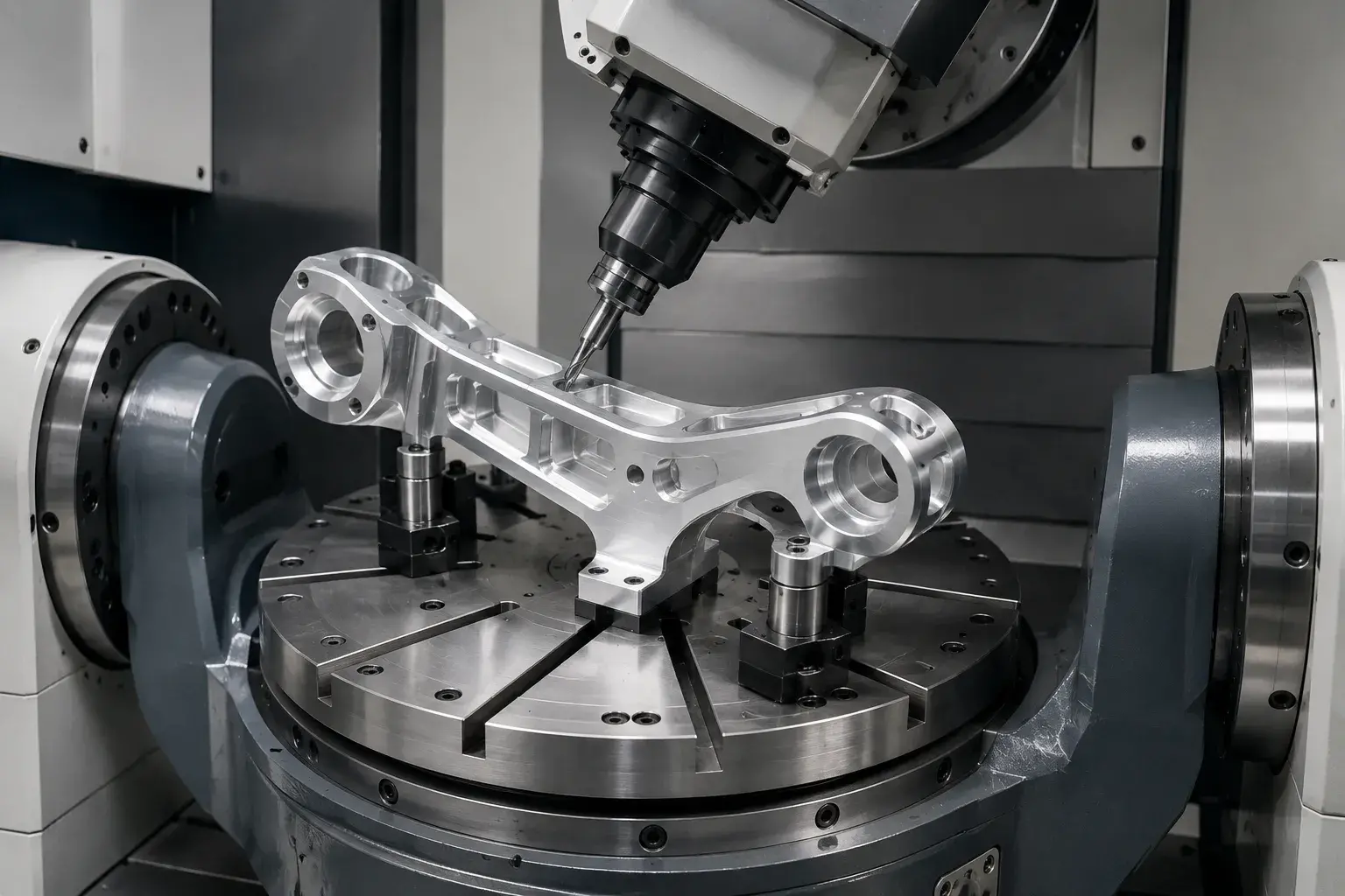 One-setup 5-axis CNC machining for multi-sided aluminum part features