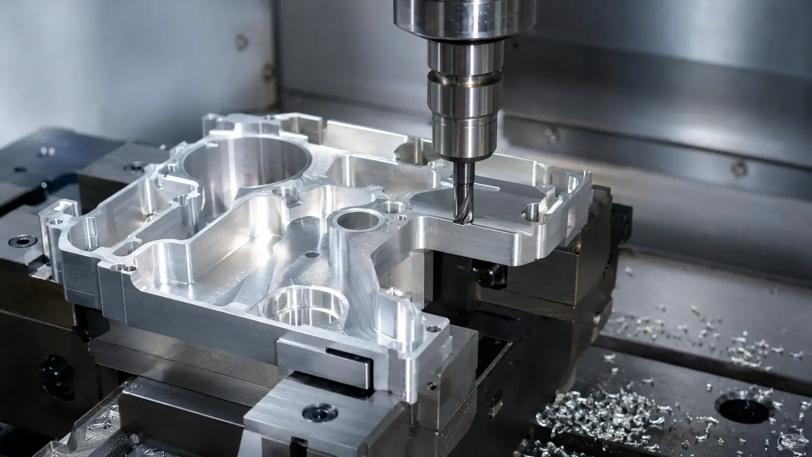Precision CNC machining a complex aluminum component
