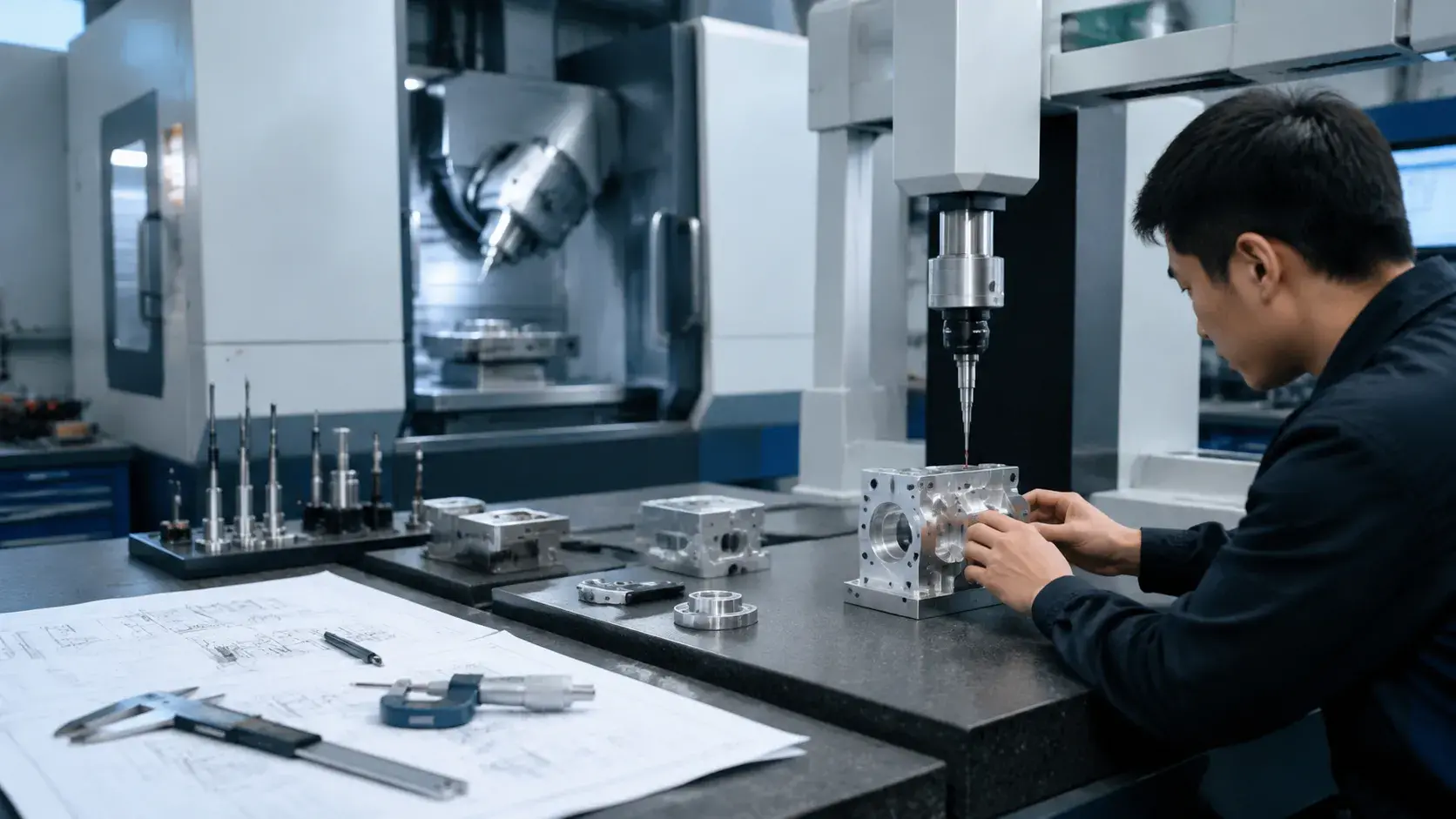 CNC machining tolerances inspection using CMM measurement