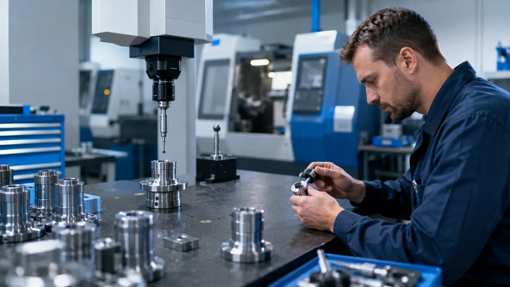 CNC turning accuracy inspection using precision measurement equipment