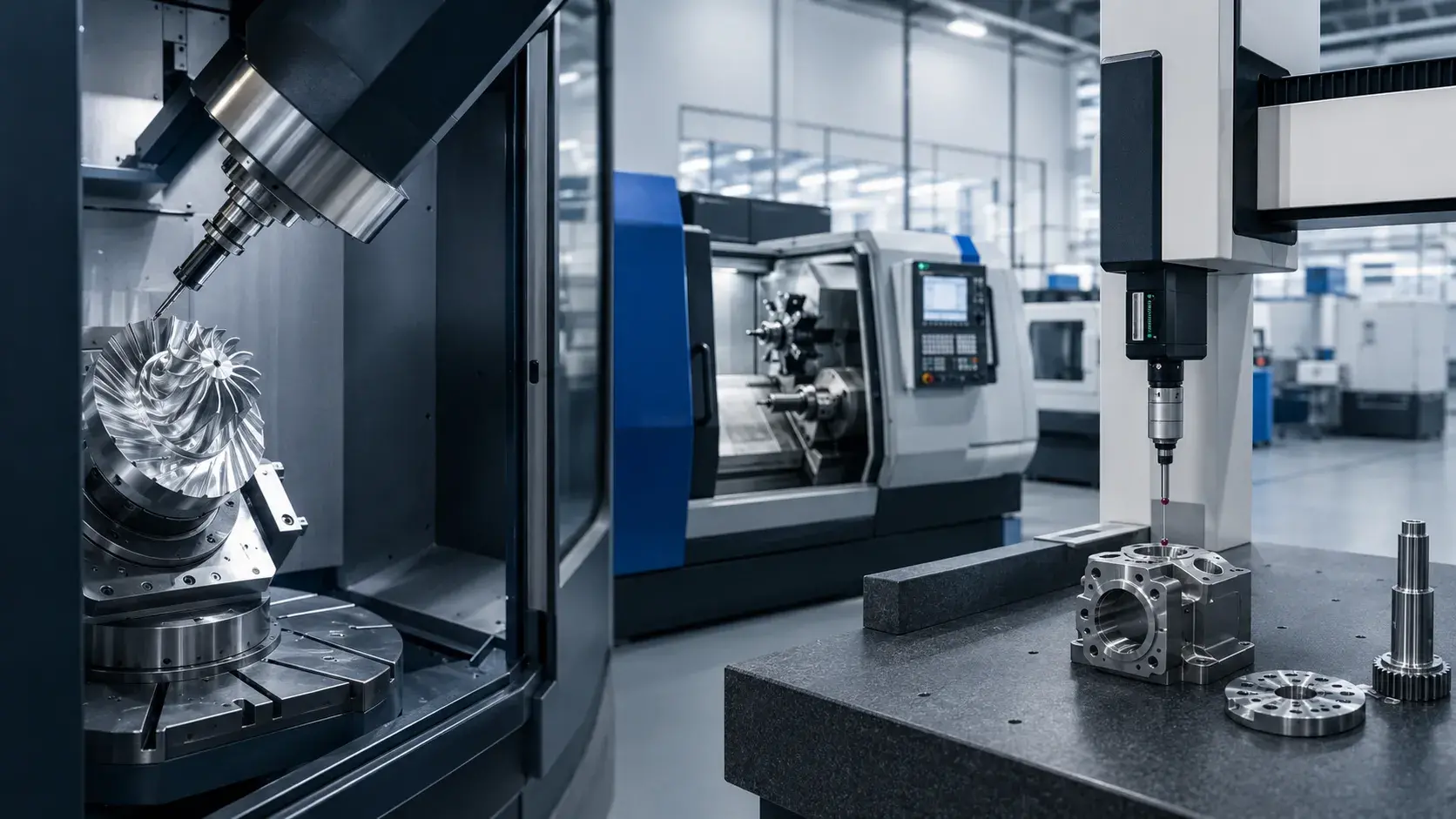 Tight tolerance CNC machining with 5-axis machining and CMM inspection