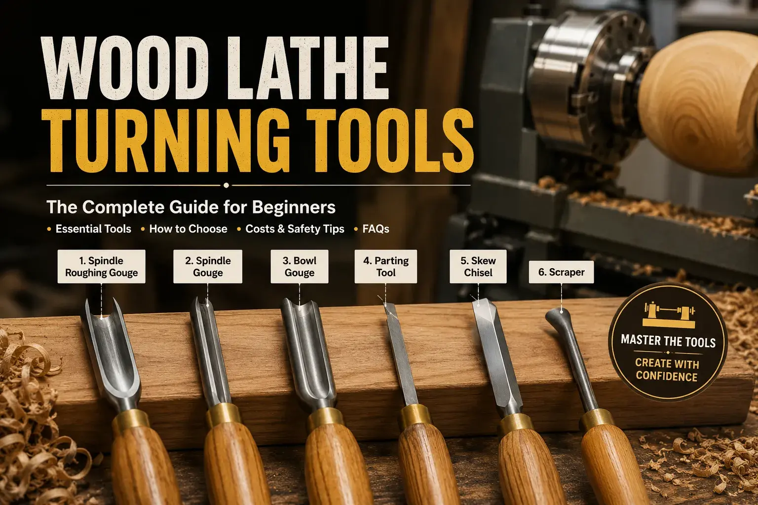 6 Essential Wood Lathe Turning Tools