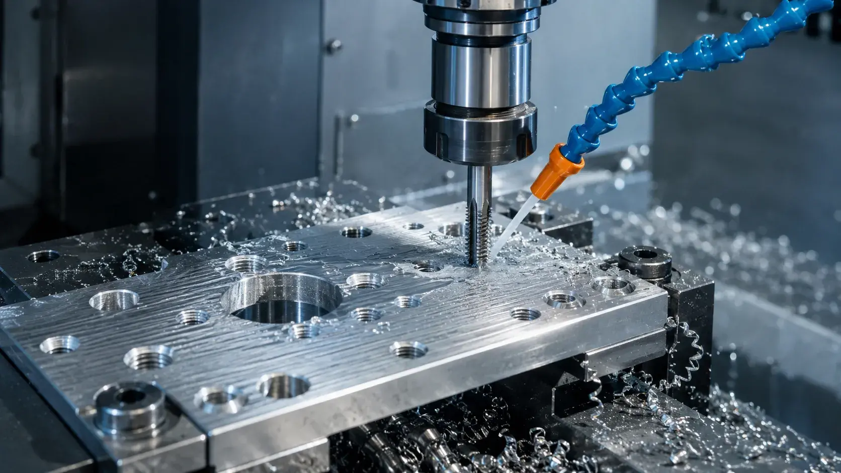CNC tapping process for precision threaded holes