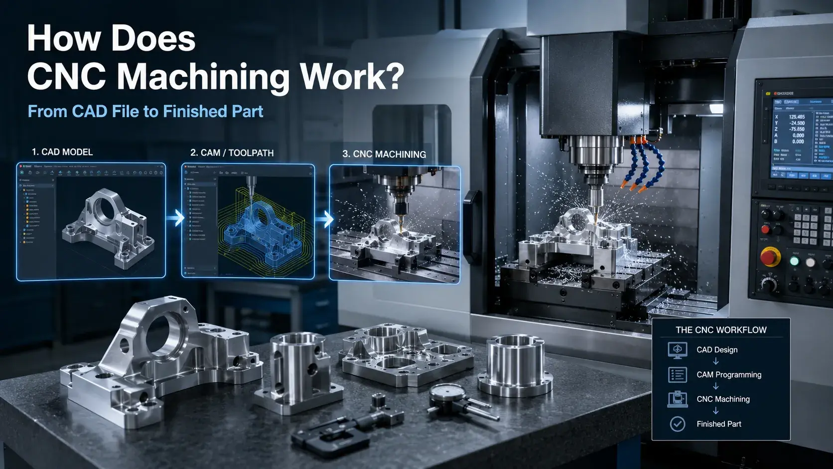 How CNC machining works from CAD file to finished part