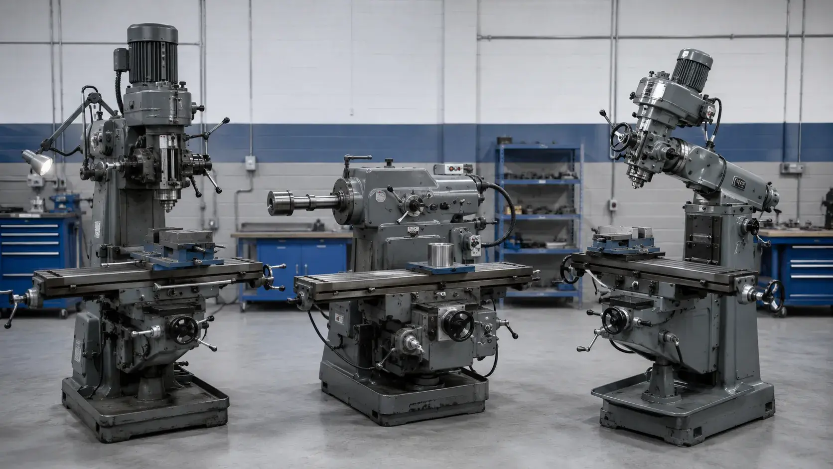Types of manual milling machines including vertical horizontal and turret mills
