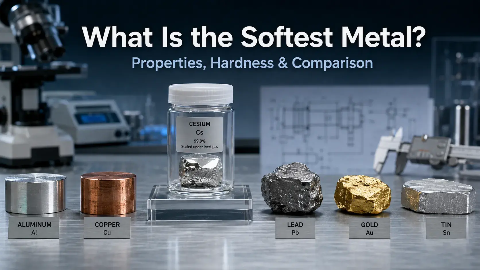 What is the softest metal cesium comparison
