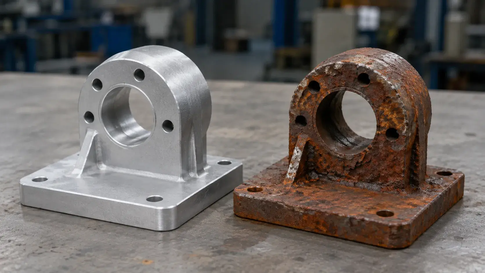 Difference between aluminum oxidation and steel rust