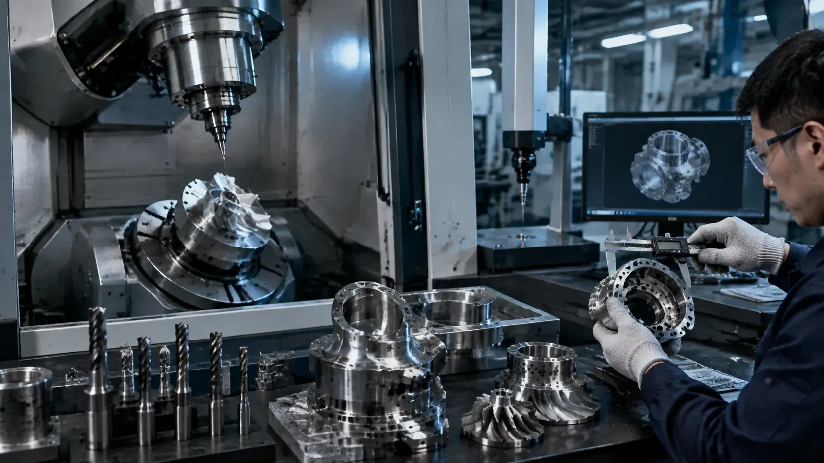 CNC machining nickel alloy components with precision inspection