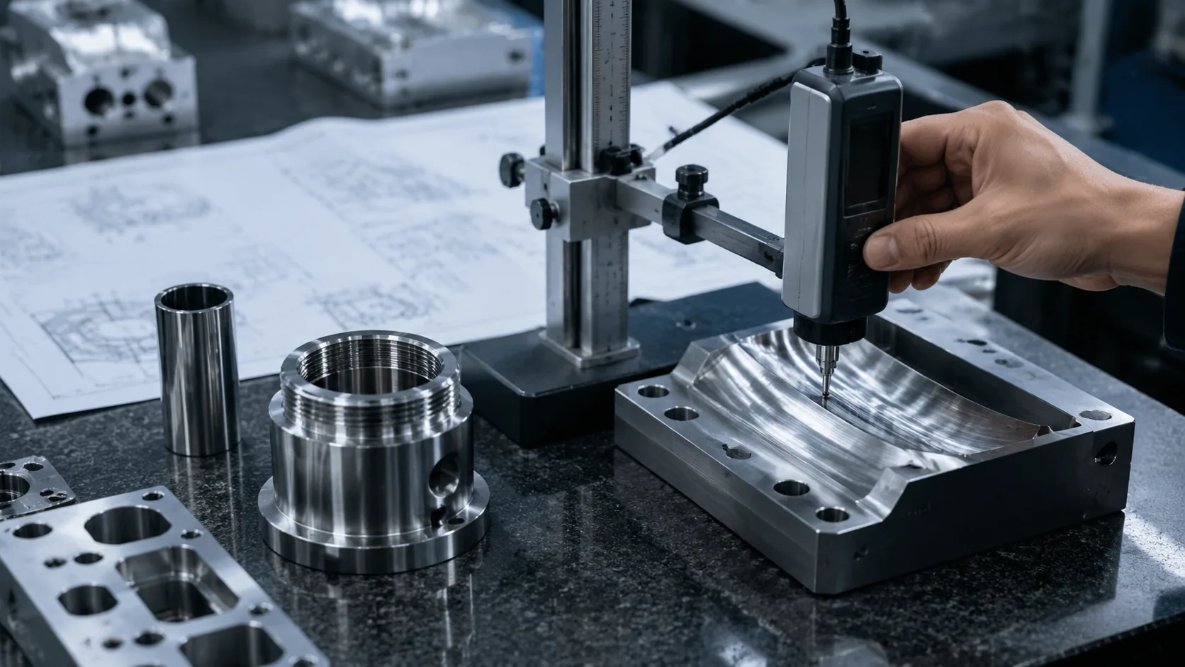 CNC machined part surface finish inspection