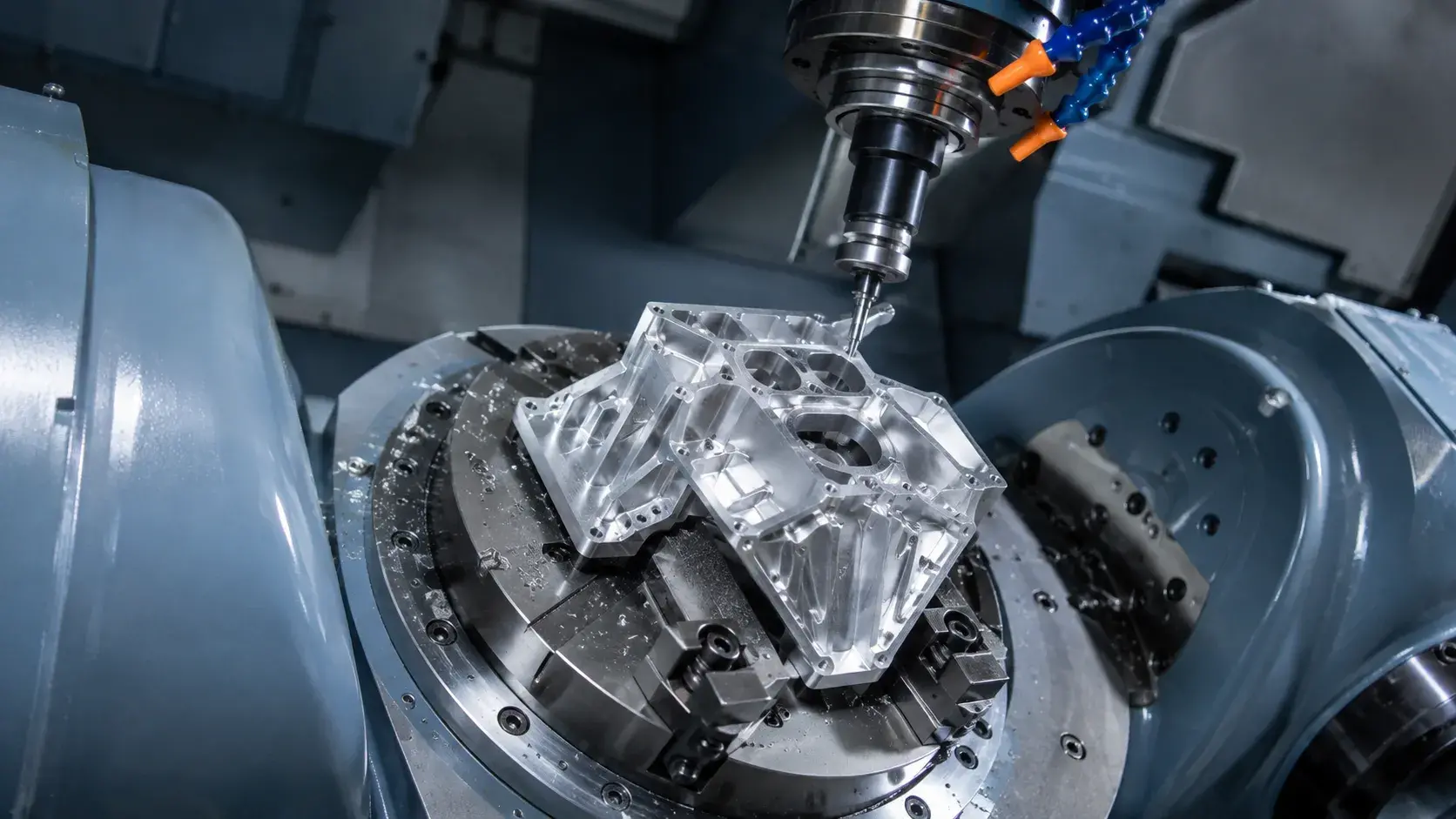 5-axis CNC machining of complex aluminum parts