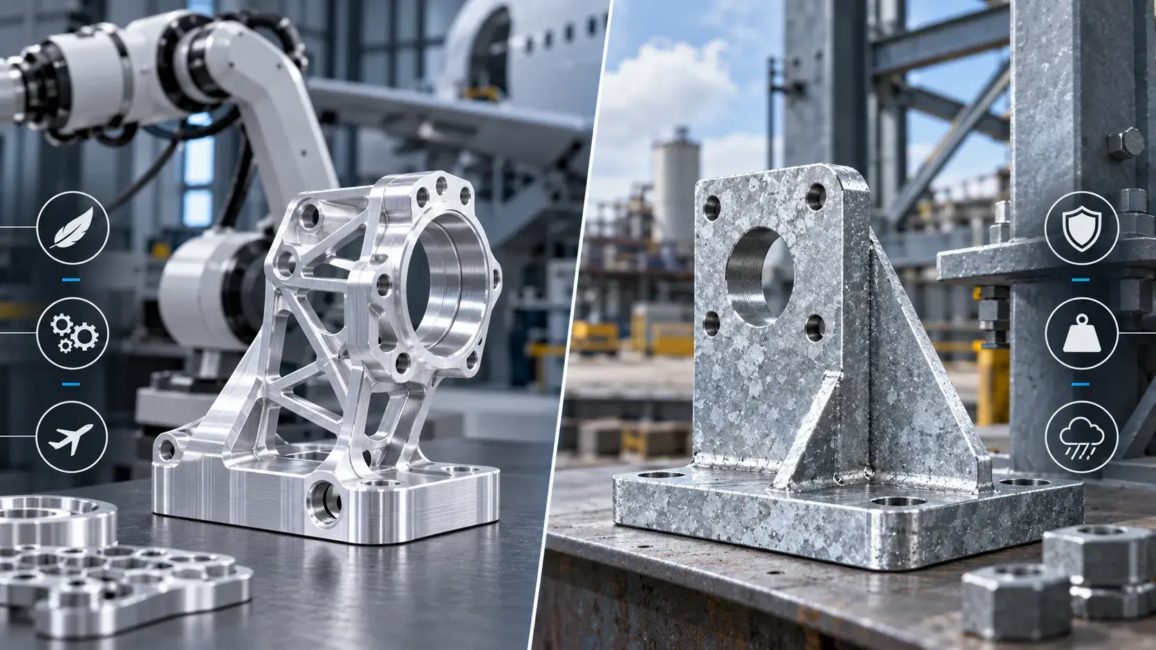 Aluminum vs galvanized steel for CNC part applications