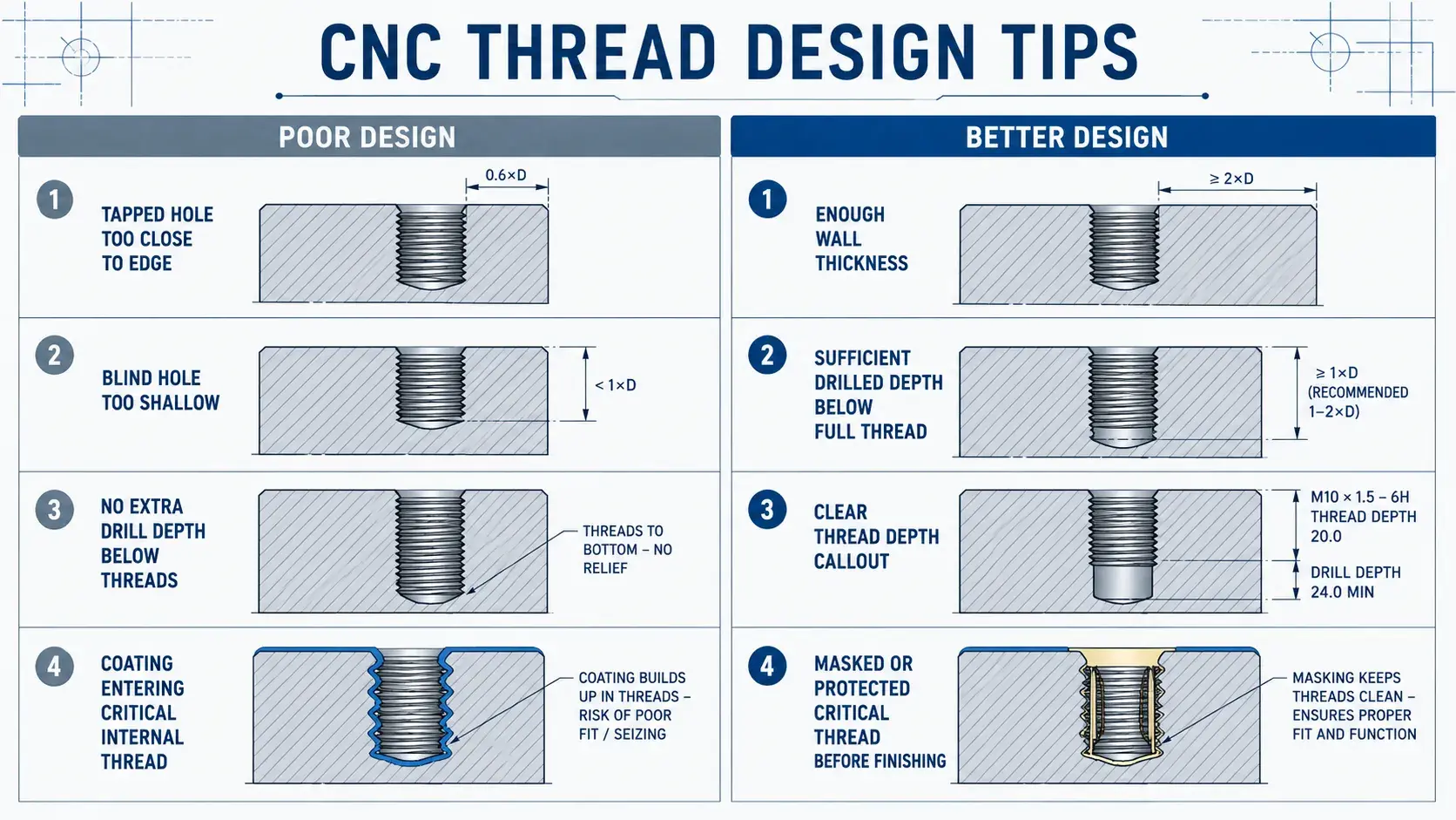 CNC Thread Design Tips
