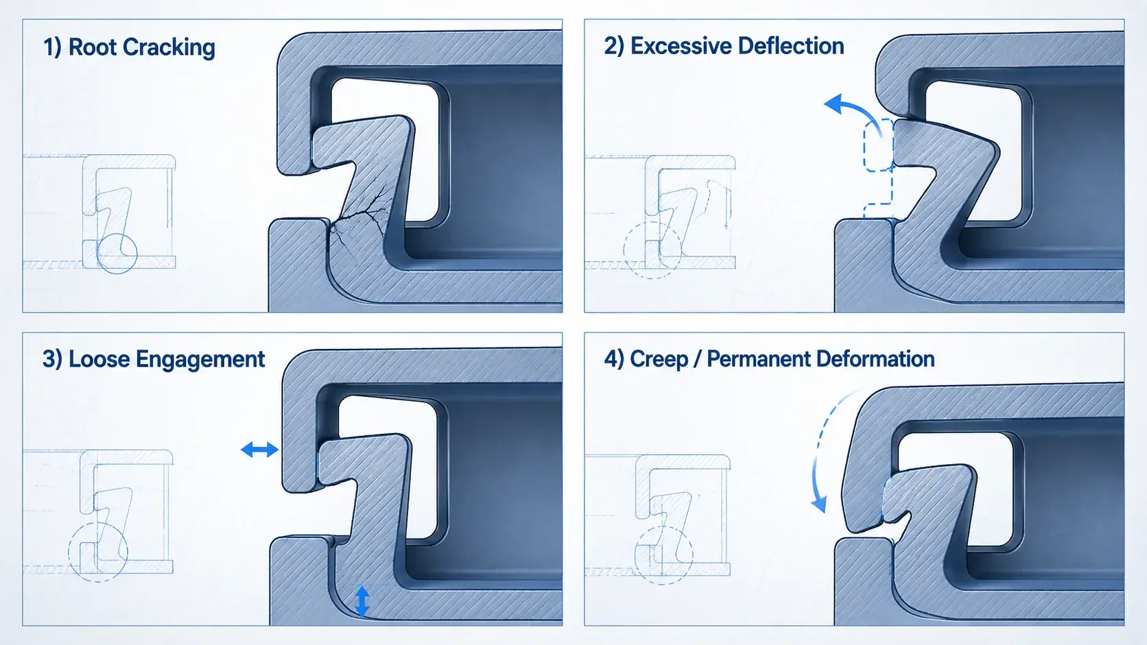 Common Snap Fit Failure Modes