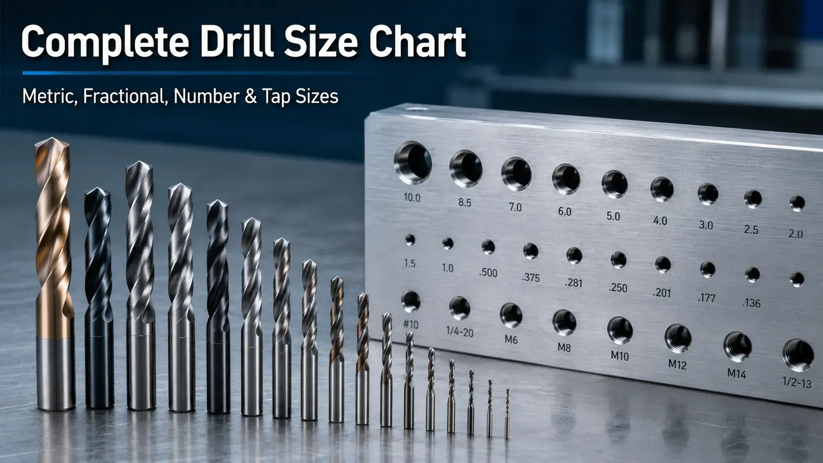 Complete drill size chart