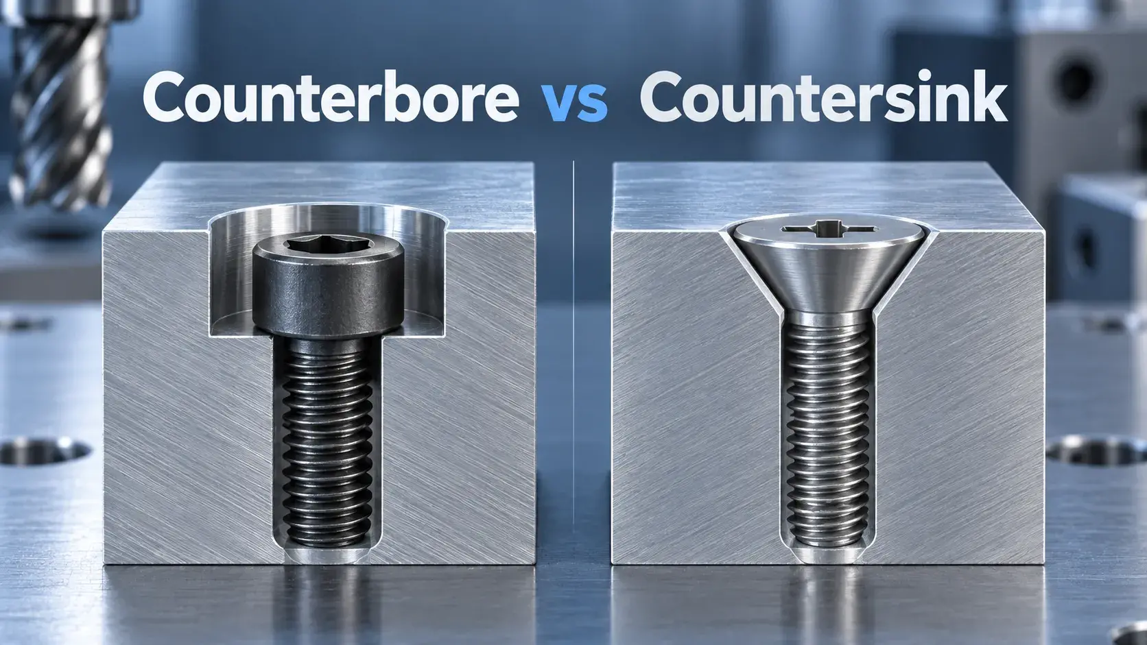 Counterbore vs countersink