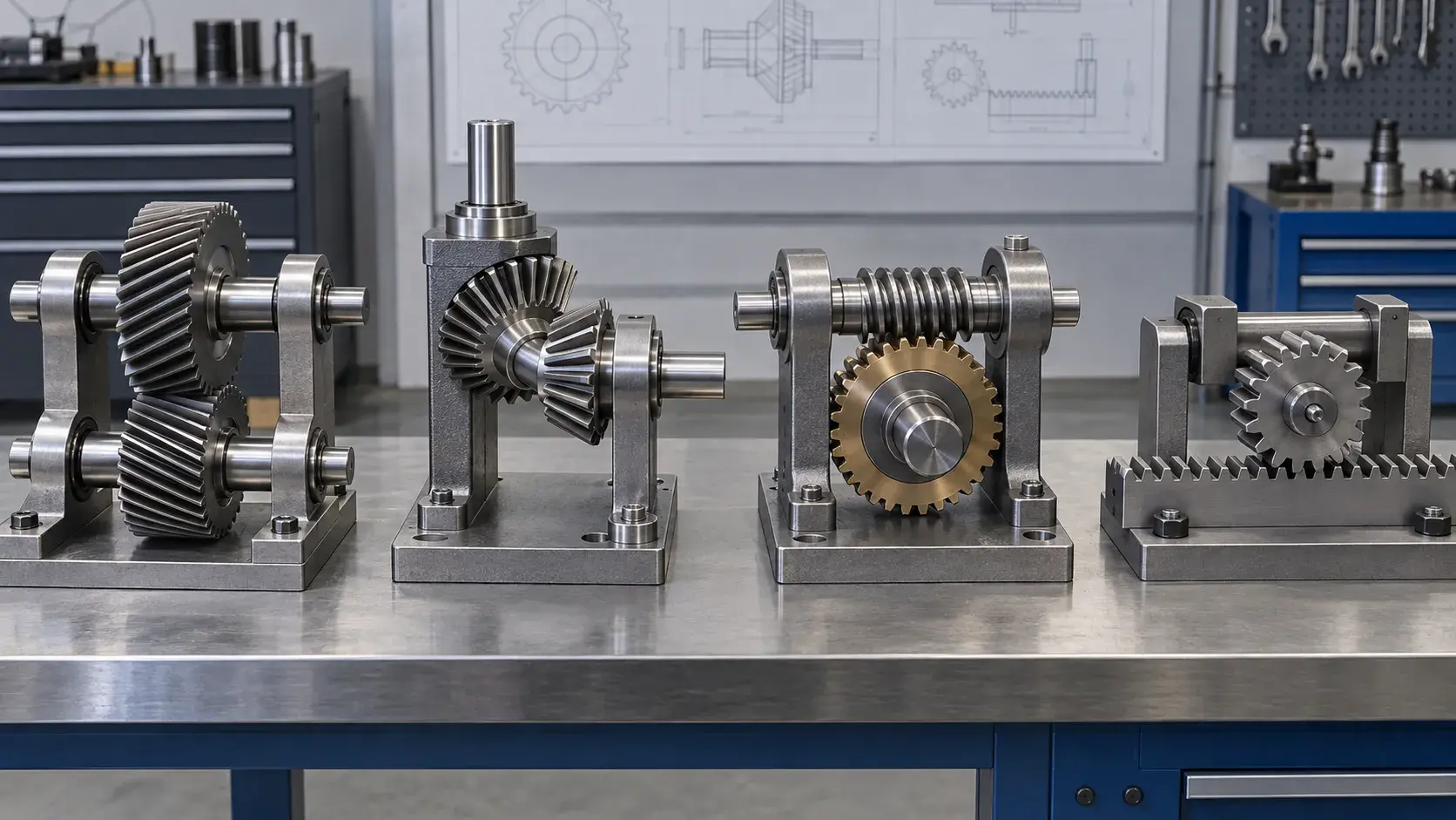 Gear types by shaft arrangement