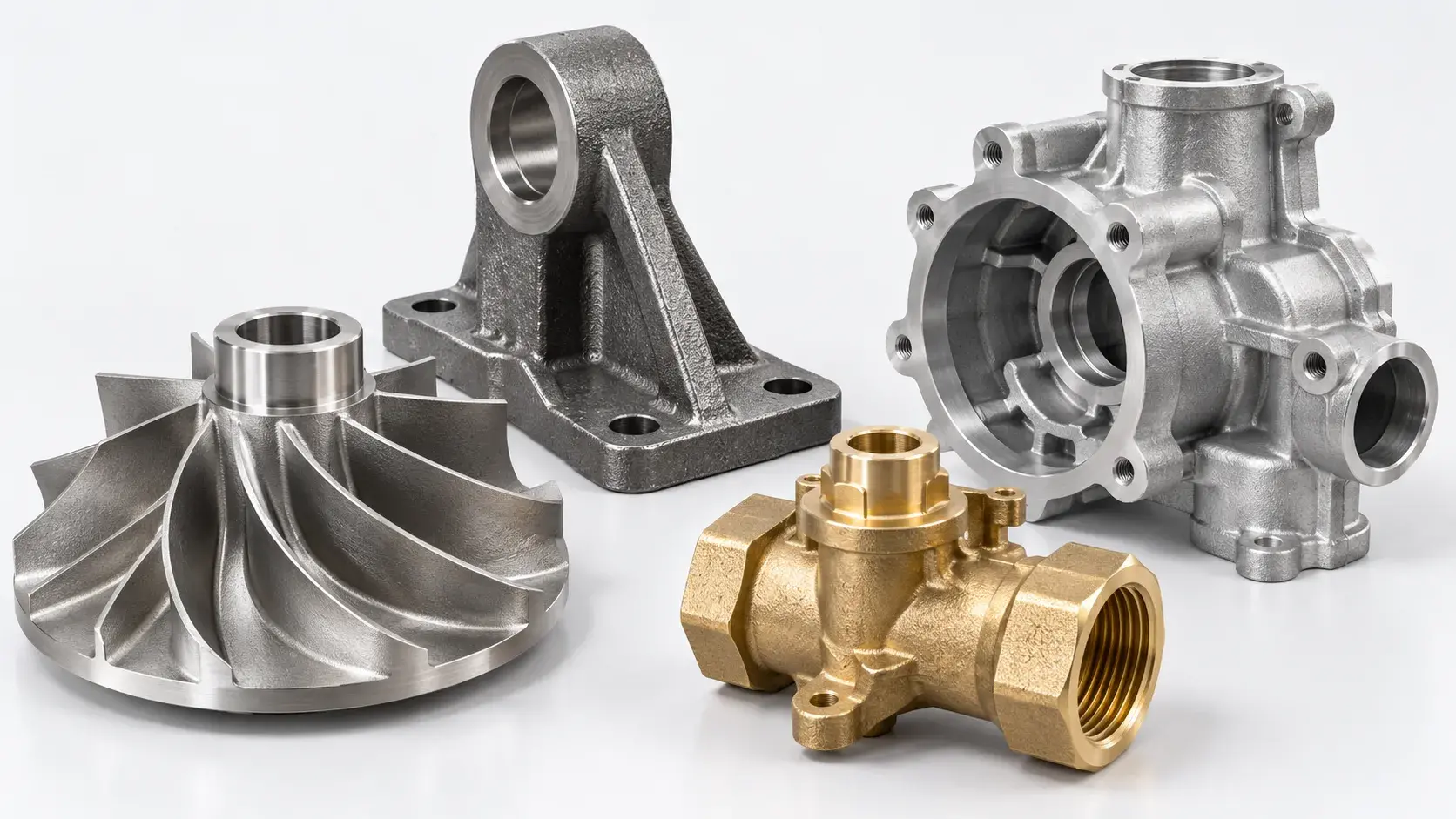 Investment cast metal parts in different materials