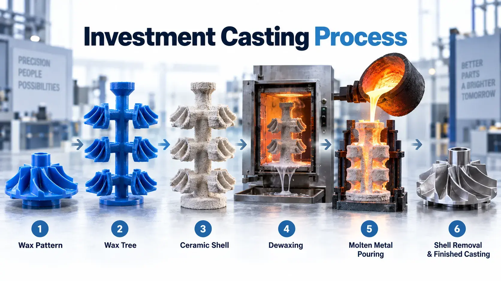Investment casting process steps