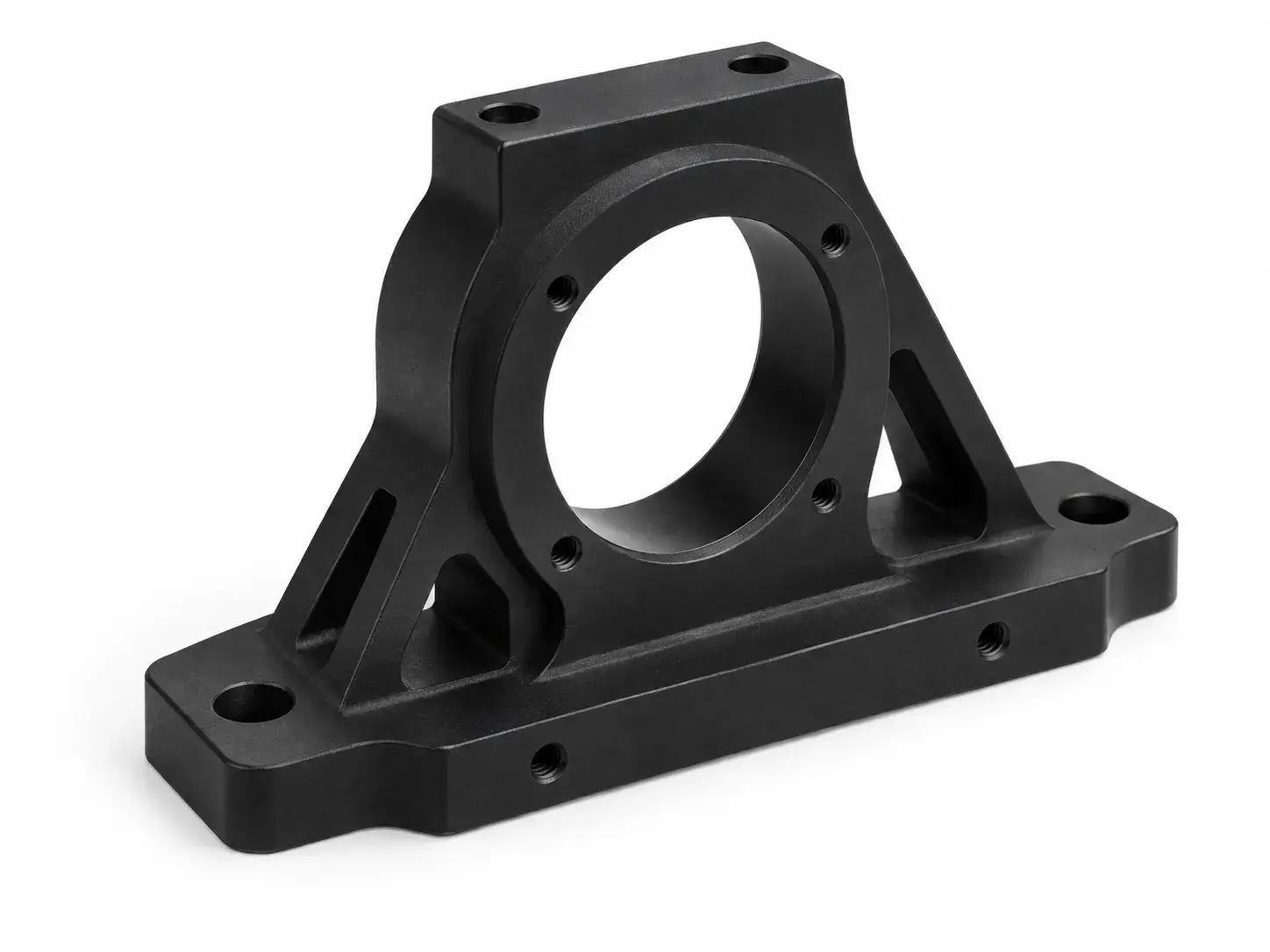 Matte black powder coated CNC part