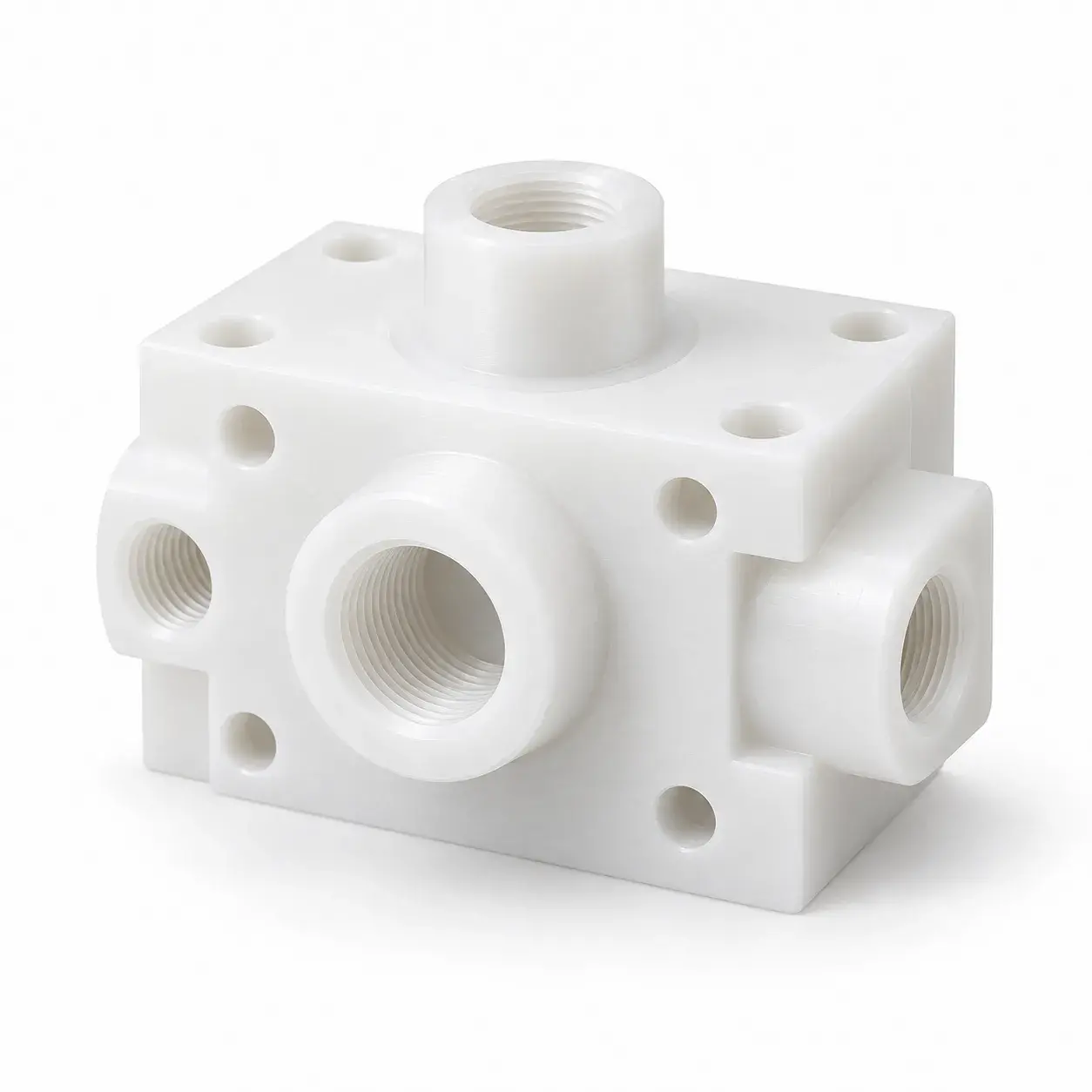 CNC machined POM-C valve manifold