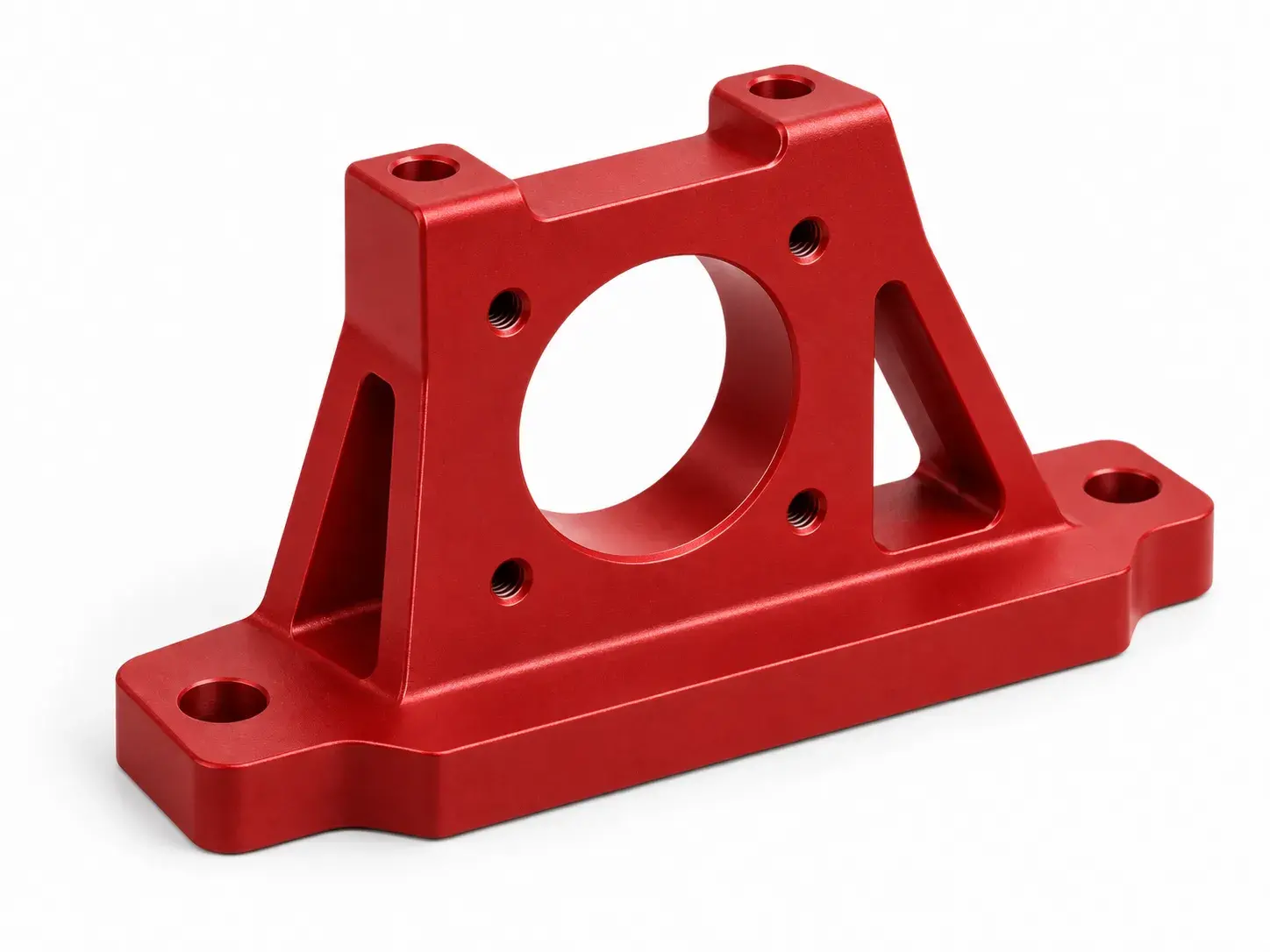 Red powder coated custom metal part