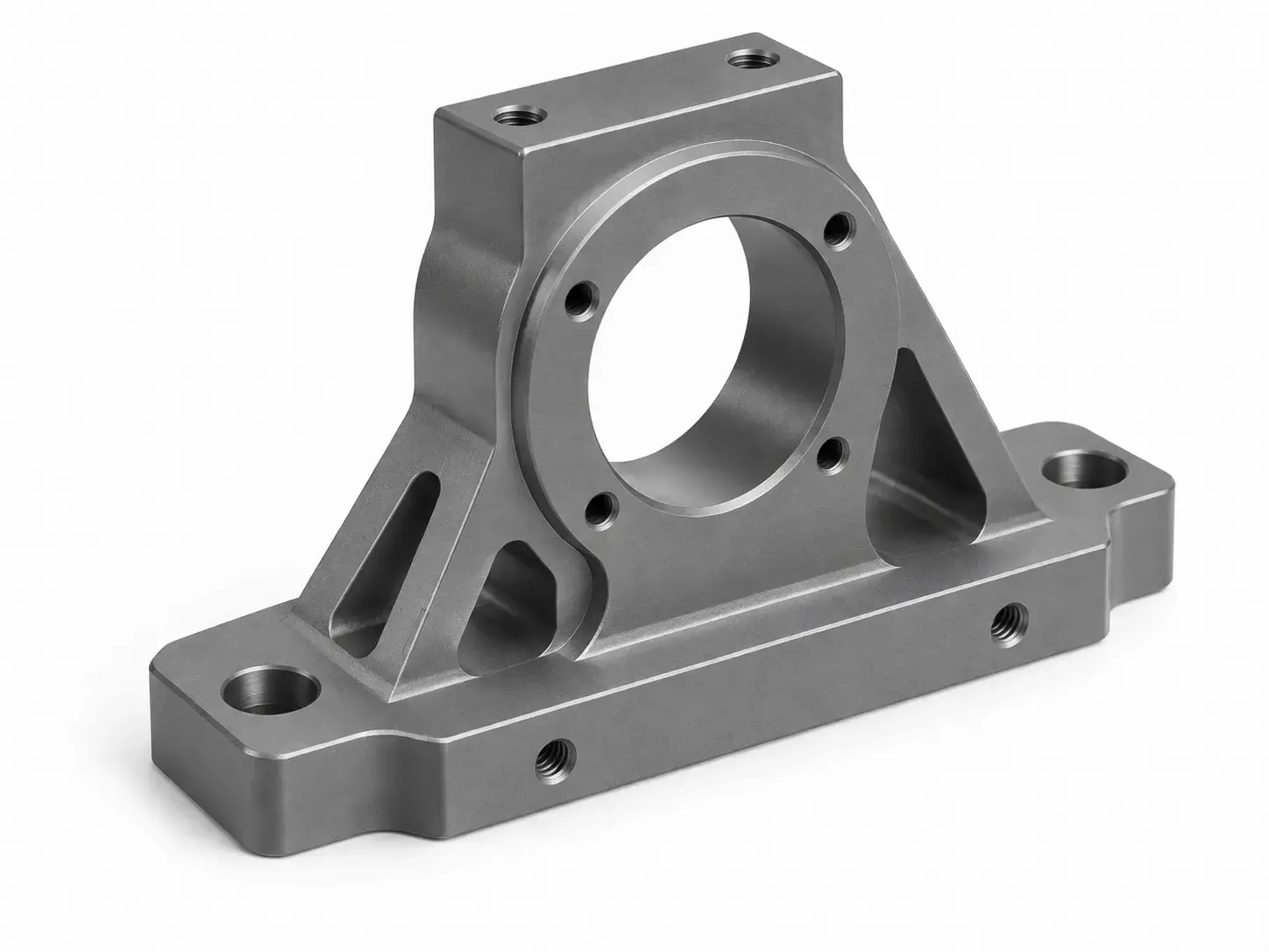 Satin gray powder coated metal part