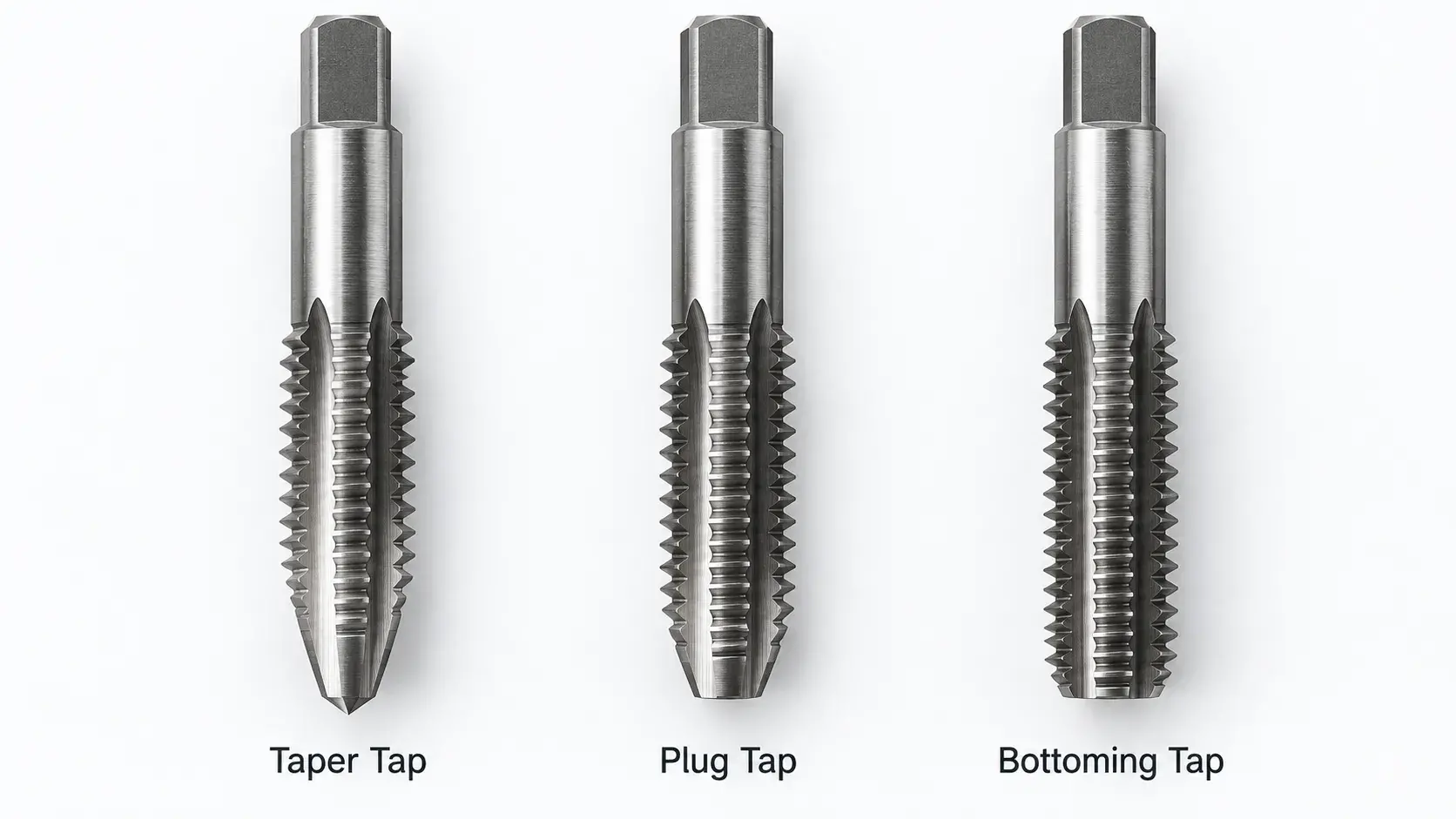 Taper tap vs plug tap vs bottoming tap