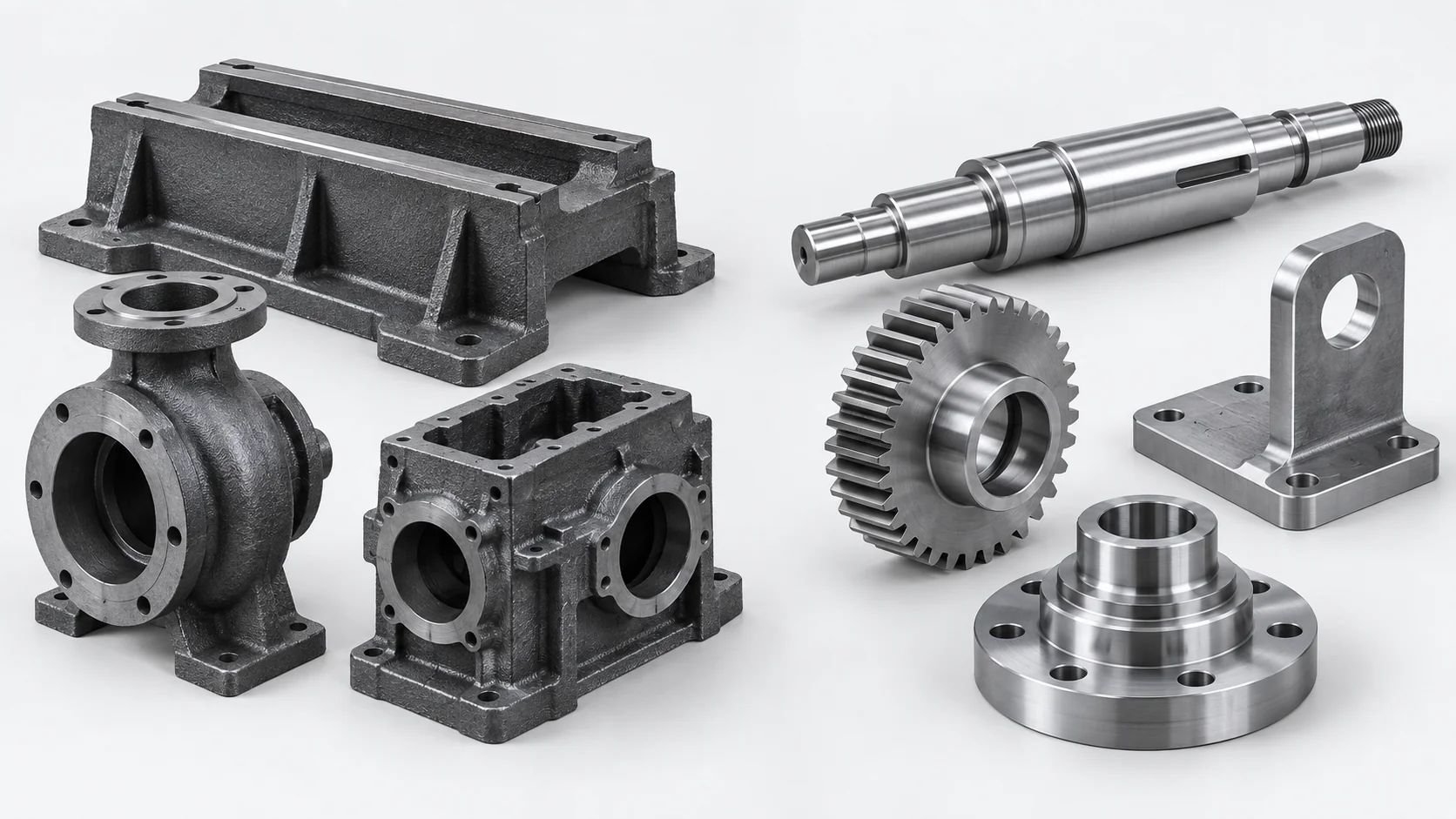 Typical cast iron and steel CNC machined parts