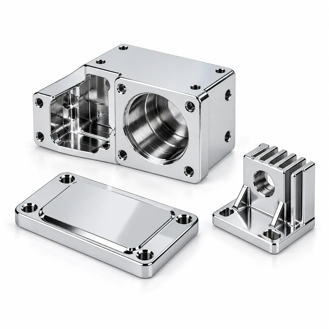 Chrome plated aluminum CNC parts