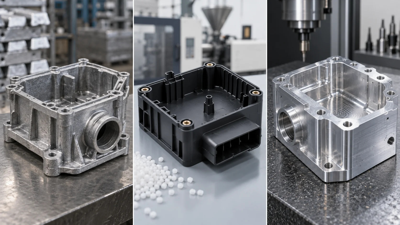 Die casting injection molding and CNC machining comparison